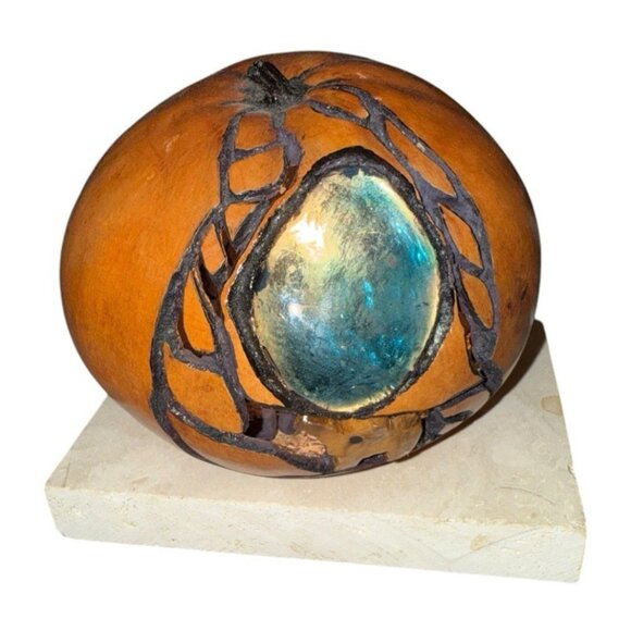 New Handmade Craft Hand Carved Gourd Small Light Lamp - Picture 2 of 11